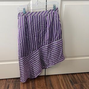 Banana Republic Asymmetrical Purple Striped Skirt